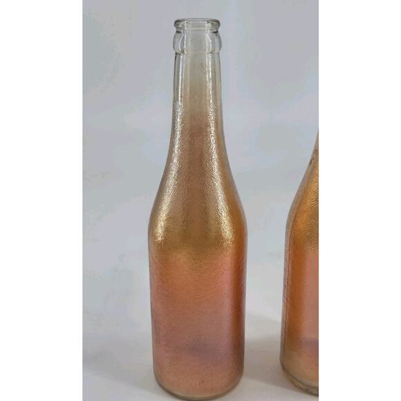 2 Vintage 1930s Marigold Carnival Glass Canada Dry Iridescent Bottles - Picture 3 of 14